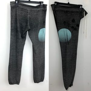 Monrow cropped gray joggers moonlight print S